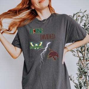 Personalized Split Team Shirt Kids and Adults, Custom House Divided Football Tee, Any Teams logo Design, Football Family, rival teams tshirt