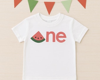 Vattenmelon födelsedagströja, en i en melon-tema första födelsedagströjor, vattenmelonfesttröja för familjen melon 1-årsdag matchande tröjor