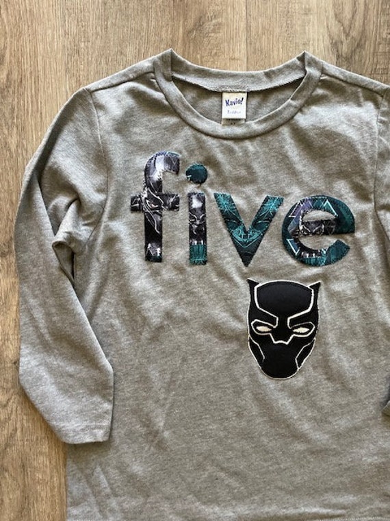 Superhero Birthday Shirt, Panther Birthday Shirt Boys, Birthday Shirt, Personalized Custom Birthday Tee Applique, superhero, super hero Il_570xn