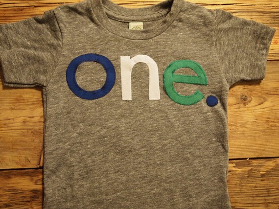 Boys birthday shirt grey blue green custom birthday tee organic blend tee uno one two Il_570xn