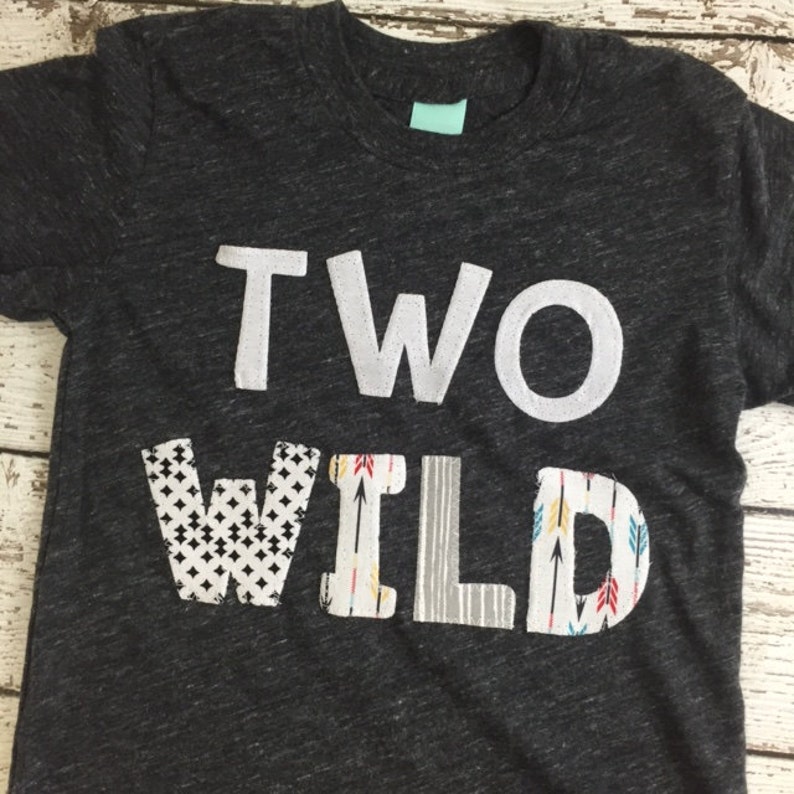 two wild, wild one, Children's birthday shirt, second birthday, tribal party, woodland, organic kid's tee, kid's tshirt, wild and free image 2