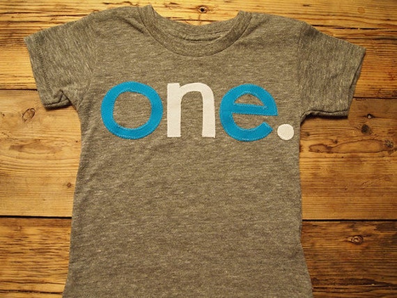 Blue and white lowercase one Birthday Tee Organic Shirt Blend first birthday shirt available for any birthday Il_570xn