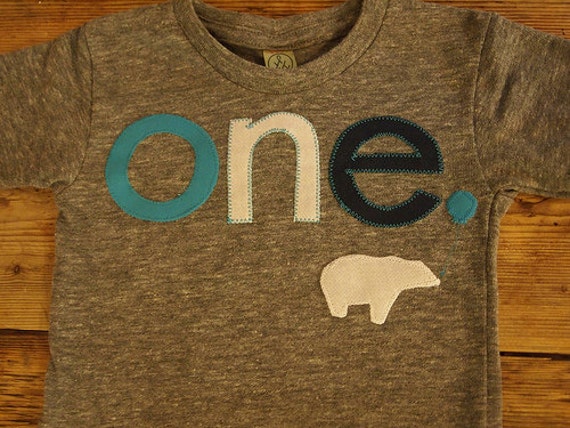 Custom Birthday Tshirt Bear Detail Customize colors Boys Girls Organic Blend Birthday Tee first second etc birthday turquoise white navy Il_570xn