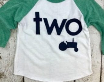 Vintage Tractor style Shirt, tractor birthday shirt, raglan, Boys Birthday Tee, tractor party, tractor invite, farm party decor, farm party