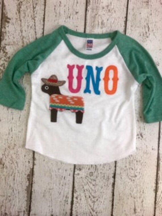 uno shirt, Fiesta party, dos shirt, raglan, baseball shirt, girls birthday shirt, cactus, pinata party, donkey, uno tee, children's tee Il_570xn