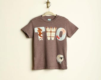 Farm Theme Birthday Shirts, Barn Birthday T-Shirt, Embroidered Birthday Tee, Barn Theme Party, Personalized Farm Birthday Tshirt for any Age