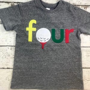 4th birthday golf shirt, fore shirt, Birthday shirt, golf party, golf birthday, boys tshirt golf club golf ball golf birthday