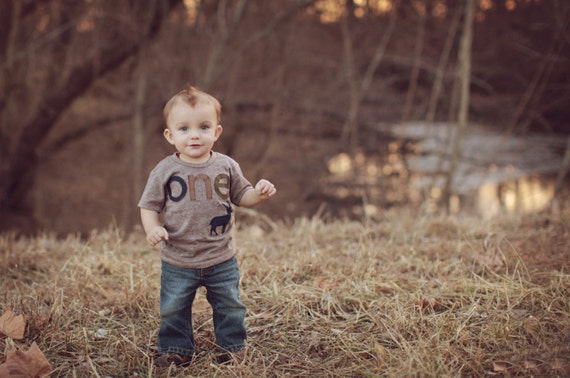 Woodland shirt Navy woodgrain brown olive green Tshirt Deer Detail Birthday shirt Customize colors Il_570xn