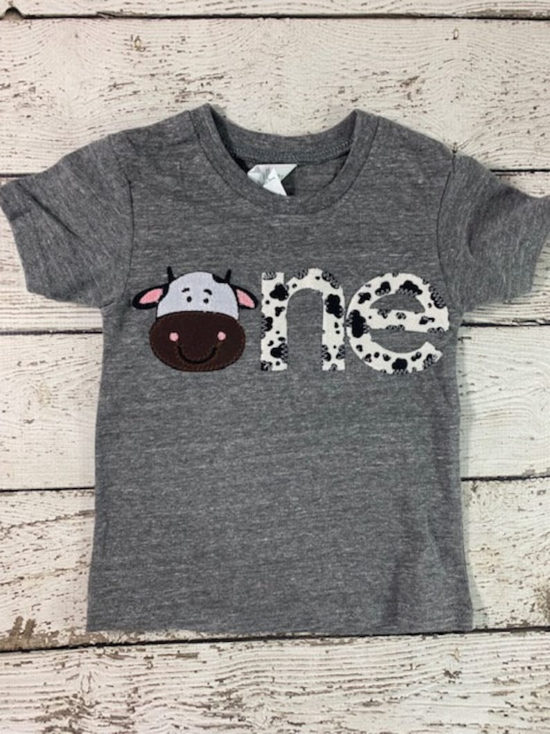 First Birthday Cow Shirt Cow Birthday Shirt Farm Animal Etsy