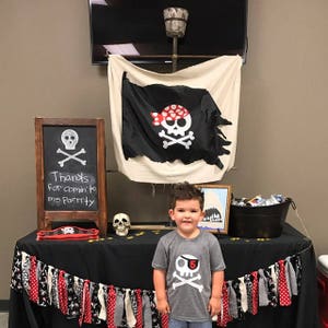 Pirate birthday shirt, Skull and Crossbones shirt, toddler tee boys and girls tshirt, pirate party, skull, Organic Blend Boys shirt image 2
