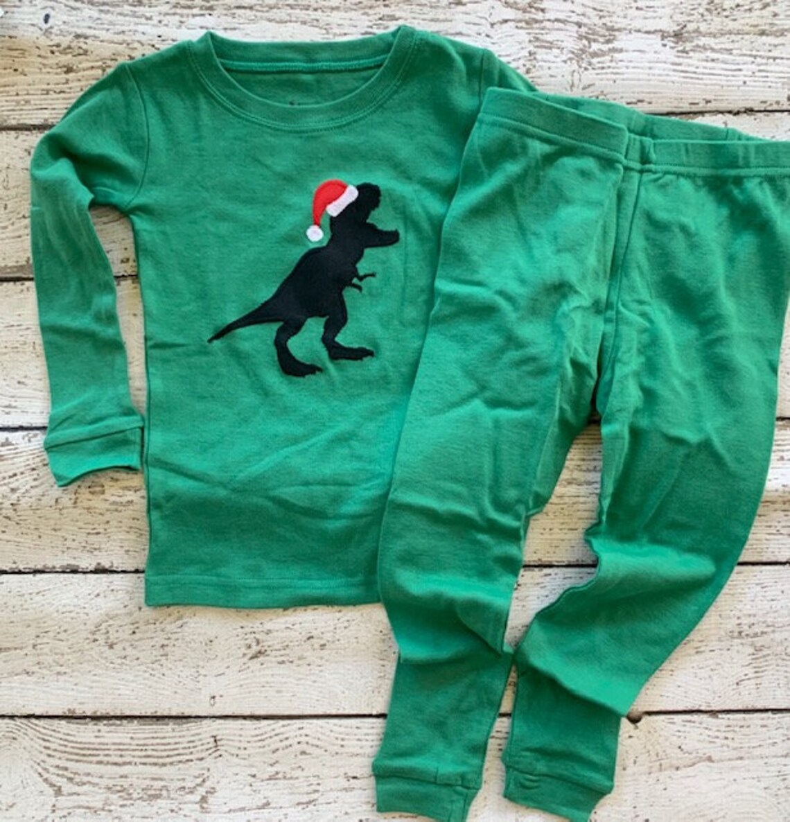 Dinosaur Pajamas Kids Christmas Pajamas Custom Christmas Etsy
