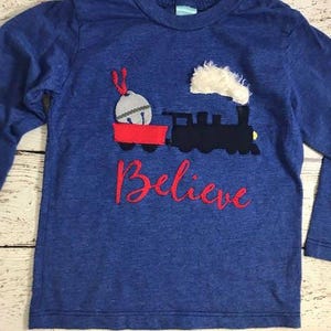 Polar express shirt, Train shirt, Christmas train, Christmas train outfit, Holiday outfit, Boys train shirt, train outfit, train tee image 2