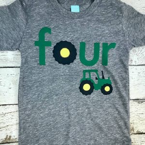 Tractor shirt, tractor birthday shirt, tractor party, tractor decor, tractor invite, farm party, boys birthday shirt, tractor birthday tee image 3