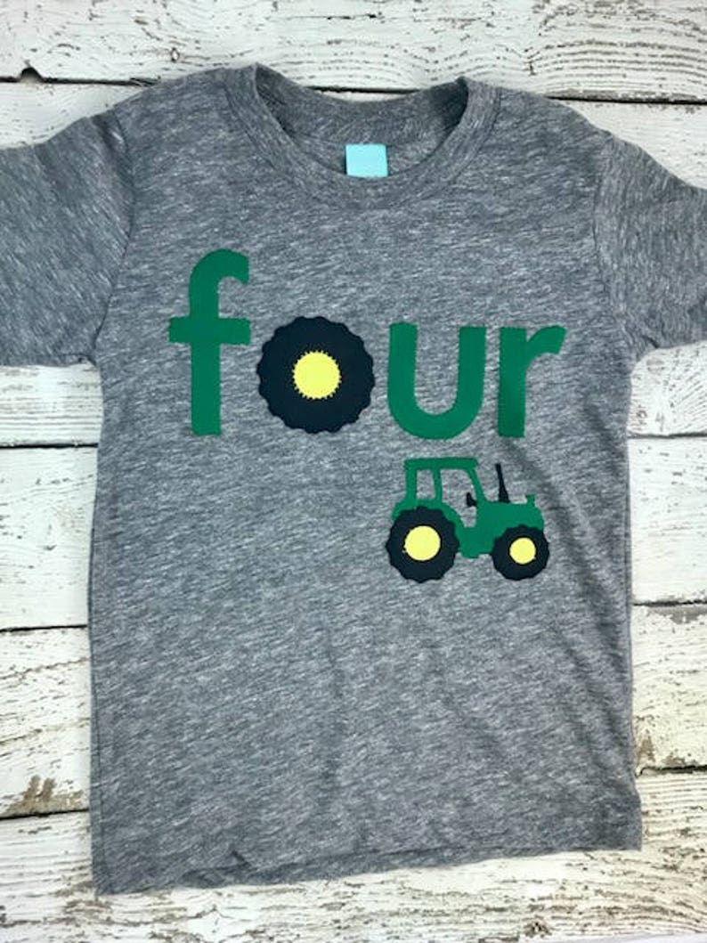 Tractor shirt, tractor birthday shirt, tractor party, tractor decor, tractor invite, farm party, boys birthday shirt, tractor birthday tee image 3