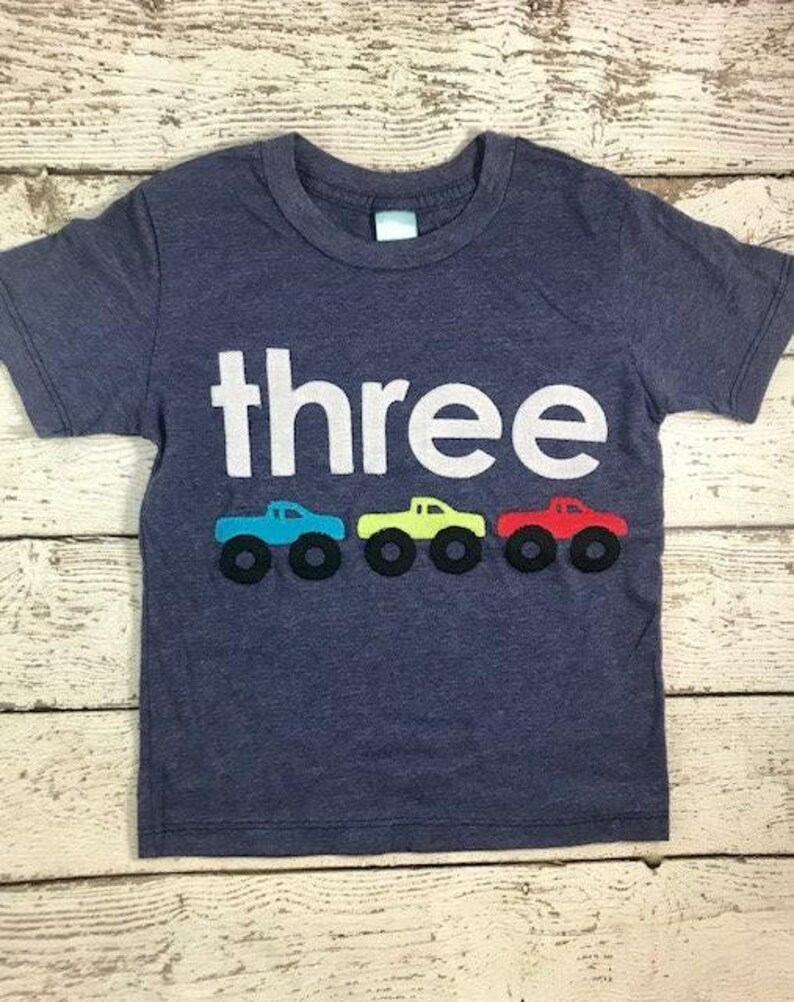 Monster Truck Shirt, race check, monster truck Birthday Tee, monster truck party, monster truck birthday, Boys Birthday Shirt birthday jam image 2