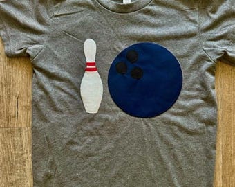 10th Birthday Bowling shirt for boys and girls, Custom Bowling birthday tshirt, personalized bowling tee , 10 bowling pin and ball shirt