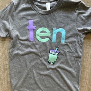 Boba Birthday Shirt, Sip, Sip Hooray, Boba tshirt, Customizable Birthday age tee, bubble tea party, par-Tea, milk tea, gift girl loves boba