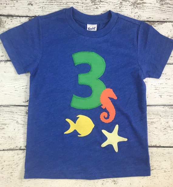 Fish birthday shirt, sea creature shirt, fish shirt, seahorse, aquarium party, fish Birthday Shirt, children's birthday shirt, guppy shirt Il_570xn