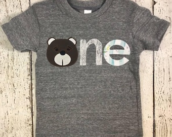 Chemise ours en peluche, chemise d'anniversaire ours, fête d'anniversaire ours, chemise premier anniversaire ours, fête ours en peluche, forêt, chemise petit ours, forêt