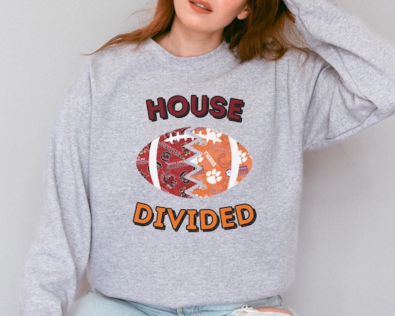 House Divided Split Football Two Teams Sweatshirt, Personalized multi sport team shirt, college football clothing gift, sports mom sweater