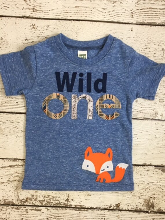 Wild one birthday shirt First birthday shirt Wild 1 organic shirt boys girl birthday tee custom shirt woodland animal forest party by lil threadz Catch My Party