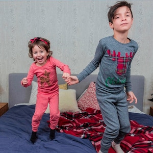 Pyjama de Noël personnalisé, pyjama de vacances, pyjama de Noël pour la famille, plaid, pyjama renne, pyjama de famille, pyjama de Noël pour enfants, pyjamas