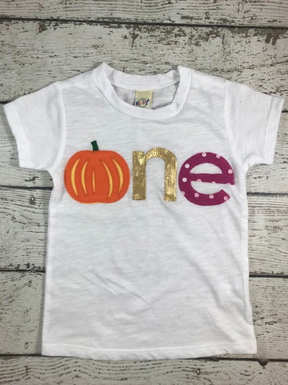 Pumpkin birthday shirt for girls, girls pumpkin shirt, one shirt, pumpkin one, little pumpkin shirt, pink and gold, halloween birthday shirt Il_570xn