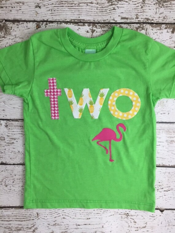Flamingo Summer Fun, Pineapple Decor, Luau Outfit, Flamingo Second Birthday Outfit, Pineapples And Polka Dots for 2nd Birthday Il_570xn