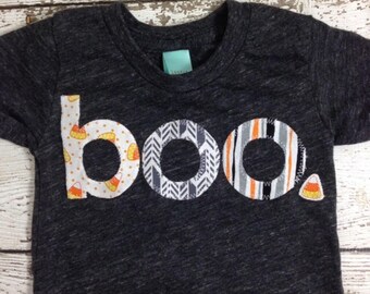 Boo-shirt Ghost-shirt Halloween-shirt Halloween-T-shirt voor kinderen candy corn trick or treat-chevron beschikbaar voor baby-peuters