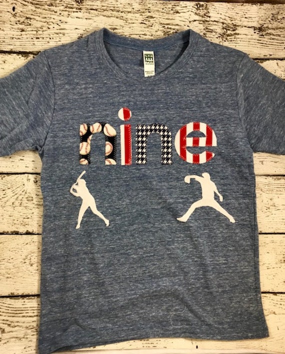 Boys Baseball birthday shirt, customised personalised applique shirt, 9th Birthday shirt, kids baseball birthday shirt, sports birthday Il_570xn