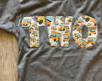 School bus Transportation theme birthday Shirt Organic Blend Birthday Tee Retro style first second birthday etc