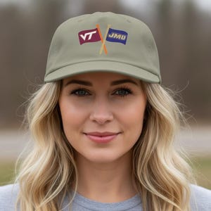 Custom Two Team Crossed Flags Hat, 2 Schools College Baseball Hat, It's Complicated Flag Logo Dad Cap