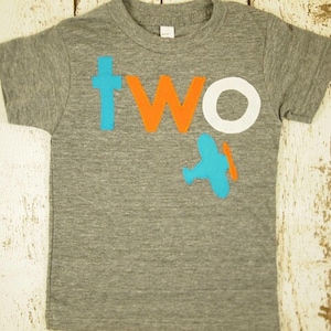 Vintage Airplane shirt Boys Birthday Tee Organic Blend Toddler bi-plane birthday first birthday shirt turquoise orange  white