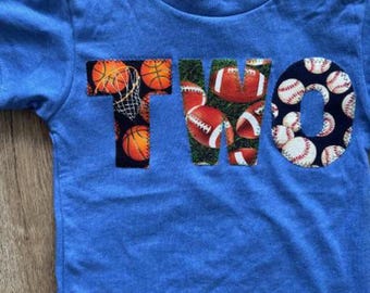 Sports Balls Birthday Shirt, Custom Family Birthday Baller, Sports Theme Boy Birthday, Sports Party, baseball, soccer, football All Star