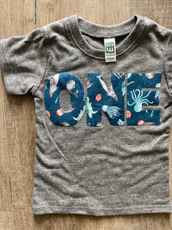 Sea creature birthday shirt, any number birthday shirt, fish shirt, whale, aquarium party, children's birthday shirt, jellyfish, dolphin Il_570xn
