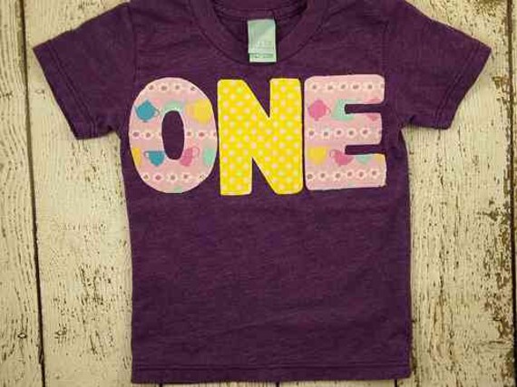 Tea party tee Girls birthday shirt Tee first birthday second third Organic Blend Il_570xn
