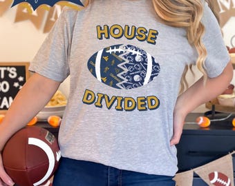 Customize Sports Team Tee, Undecided Team Rivalry Shirt, House Divided T-shirt, College Football Family Fan Gift, Two School Sports Top