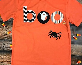 Boo-shirt Ghost-shirt Halloween-shirt Halloween-T-shirt voor kinderen candy corn trick or treat-chevron beschikbaar voor baby-peuters