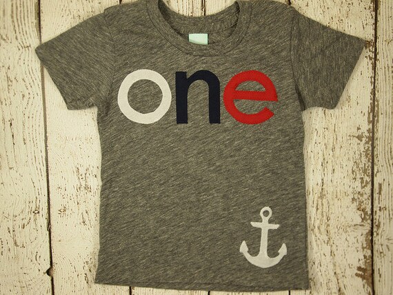 Nautical Theme Birthday Shirt Sailboat Birthday Shirt with anchor first birthday navy white red Il_570xn