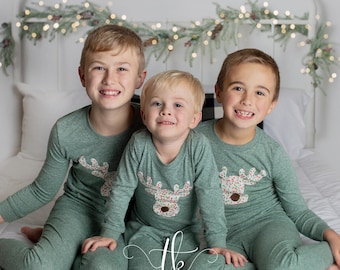 Moose Pajamas, Family Christmas Pajamas, Custom Christmas Pajamas, Holiday Pajamas, Christmas pj for family, infant Christmas pajamas