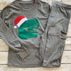 Dinosaur Pajamas, Kids Christmas Pajamas, Custom Christmas Pajamas, Holiday Pajamas, Christmas pj for family, boys Christmas pajamas, dino