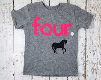 Children's birthday shirt Horse party pony tee girls boys shirt Birthday Shirt Organic blend Tee Horses cowboy ranch horse back riding