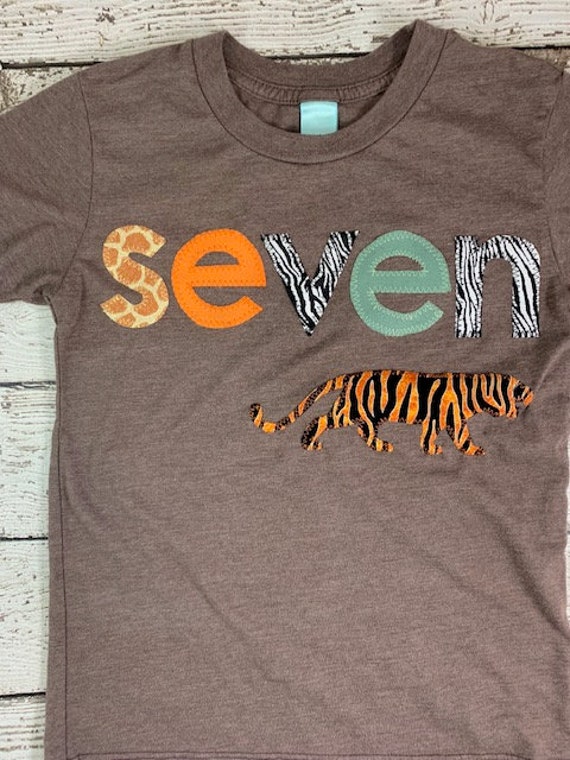 Tiger birthday shirt, tiger shirt, zoo party, jungle animal shirt, safari party, boys birthday shirt for any age, animal print, zoo animal Il_570xn