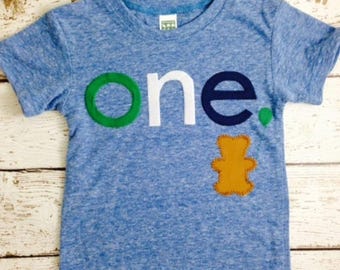 Teddy Bear Birthday Tshirt, Boys Bday Number Shirt