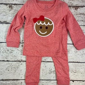 Children's Christmas Pajamas, Holiday Pajamas, Christmas pajama for family, plaid, gingerbread pajama image 4
