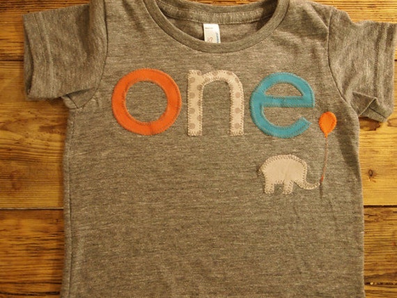 Chevron Elephant balloon Birthday shirt orange turquoise grey polka dot Customize Boys Girls Organic Blend Birthday Tee first birthday shirt Il_570xn