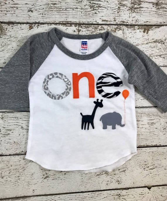 zoo animal party, zoo animal shirt, baseball shirt, Birthday shirt Customize colors Boys Girls first birthday shirt elephant giraffe animal Il_570xn