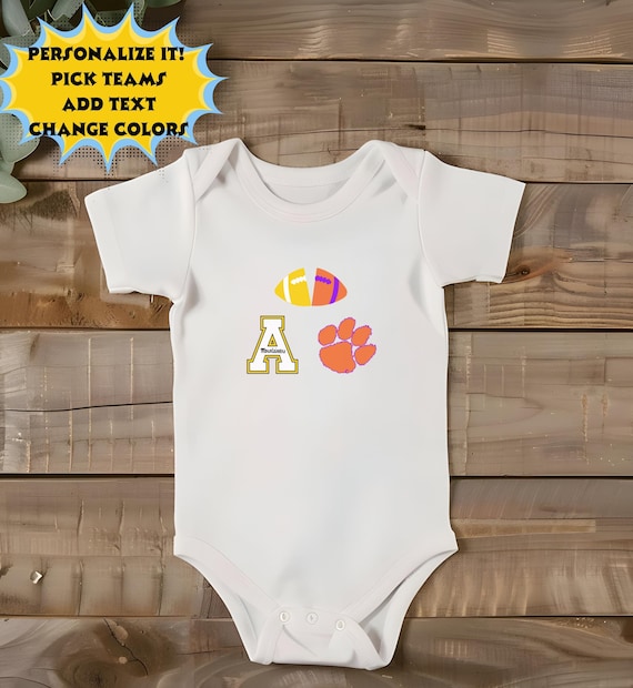 Custom Split Football One Piece & Shirts for Infant, Kids, Adult, Any Teams Logo, House Divided shirt for baby, football family tshirt