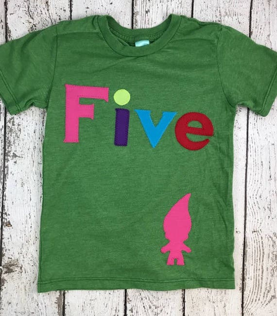 troll birthday shirt, boys birthday shirt, Girls birthday shirt, troll shirt, troll party, fantasy party, birthday shirt, colorful decor Il_570xn