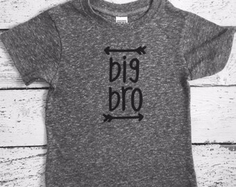 Big Brother shirt, tribal big bro tee, birth announcement, sibling tee, shower gift, tribal big bro shirt, little brother, grey tee